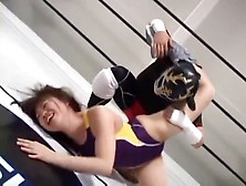 Japanese Mixed Wrestling.  Man Wins.