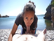 Public Agent - Cute Latina Teen Luna Rain Gives Pov Deepthroat On Island Beach Cove Swallows Cum 4K