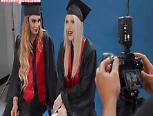 Divine Tgirls - College Trannies Smashed In Threesome By Big Black Cock