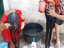 Hair Wash Together With My Sister