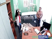 Fakehospital Tight Ebony Pussy Gets 2 Cum Loads From Doctors Fat Cock