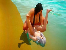 Futa Rides A Charming Brunette In The Mouth On The Seashore Nasty Life