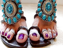 Close Up Purple Big Toes Nails
