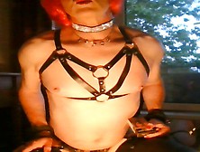 Smoking Sissy Chest Harness And Latex Stockings Tessnorthsmk