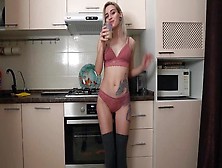 Russian Guy And His Girlfriend In The Kitchen Fuck And Shoot Homemade...