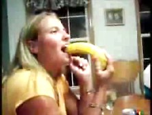 Girl Amazes Her Friends By Deepthroating A Very Large Banana