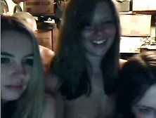 Three Hot Teens With Old Man On Cam