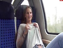 Hot German Blonde In The Train To Frankfurt