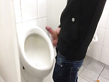 Gay Boy Is Jerking Off In Public Restroom And Shoot His Load In