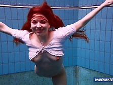 Amazing Hairy Under Water Show By Redhead Marketa