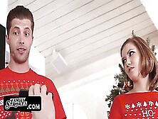 Riley Mae's Skinny Body Bounces On Stepbrother's Big Dick At Christmas