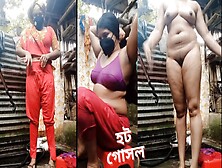 Bangladeshi Hot Village Bhabi In Showering Naked In Bathroom