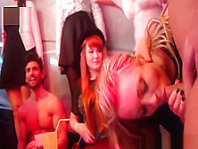 Cocksucking Euro Babe Jerking Cock At Party