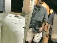 Tight Ass Of A Black Hair In The Metro Voyeur Video