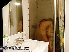 Lovers In Shower - Lady Tied Up With Crotch Rope & Licked!