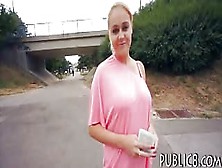 European Amateur Flashes Her Big Rack And Railed In Public