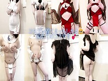 「変態コスでイッグゥ♡」コスプレ着衣で痴女りまくり♡オナニーしながらフェラや立ちバック♡（18歳 素人 裏垢女子 大学生 おっぱい 美乳 全裸 乳首 中出し フェラ コスプレ 着衣）