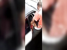 Ebony Lovers Oral Sex,  Finger Nailed Out Side The Vehicle At A Parking Lot