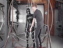 Latexgirl Chained And Vibed By Dom