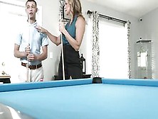 Sensual America - Sexy Blonde Cougar Kenzi Foxx Hustle's The Pool Table Cleaner In Fucking Her Soak Pu