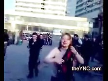 Naked Girl Beaten Down By Police Officer. Mp4