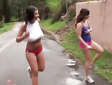 Bouncing Boobs Jogging