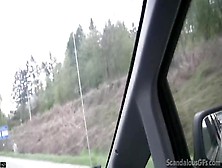 Hot Babe Rubbing A Cock While The Guy Driving Caught On Tape