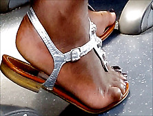 Black Luxurious Feet In Sandals (Edit)