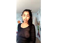 Girl Teases Her Tits In A Transparent Shirt