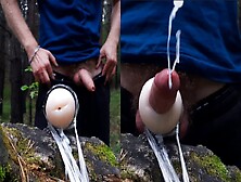 An Athlete Guy While Jogging Finds Someone's Fleshlight In The Forest And Fucks It
