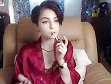 Anna Having A Cigarette Webcam In Lingerie