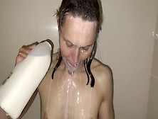 Milk Shower - Cold Freezing Milk Poured Over My Naked Body