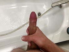 Cute Horny Boy Powerfully Cumming In Bathroom - Slow Motion 4K