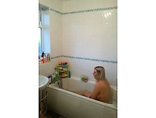 Dirty Wife Spied Bathing & Masturbating In Bathtub