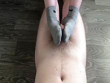 Teen Footjob & Sockjob With Gray Nike Socks After Training Cumshot