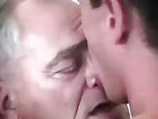 Grey-Haired Daddy Makes Out With A Young Boy