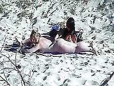 Young Lezzies Love Oil Massage On The Beach