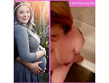 Pissing On 9 Months Pregnant Whore