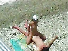 Young Horny Couple Filmed Having Sex On The Beach