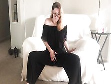Mother I'd Like To Fuck Makes A Clip For Man Neighbour - Messy Talk - Love Button Masturbation - Glasses Ebony Strap