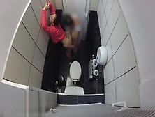 Hidden Camera Caught Secretary Fuck Her Boss In The Office Toilet.  4K
