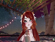 Transgender Anime Newbie Gives Stranger A Poolside Blowjob In Vrchat