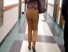 Candid Teacher In Tight Pants