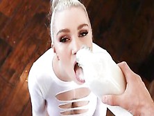 Kendra Sunderland Kneels Down Pours Milk Down Her Throat