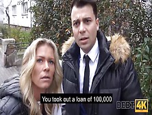 Debt4K.  Devious Creditor Has Unforgettable Foursome With Three Chicks