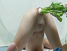 Kinky Blond Bitch Gets Her Cunt Fisted And Stuffed With Some Veg