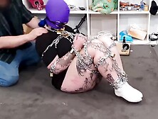 Girl Chained In Socks Gagged