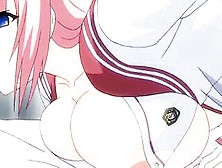 Cute Hentai Chick With Pink Hair And Big Tits Hammered Balls Deep