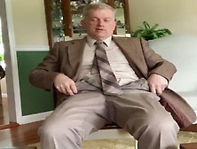 Daddy Masturbating In Suit And Socks