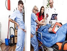 Busty European Nurse Gets Screwed By A Little Patient